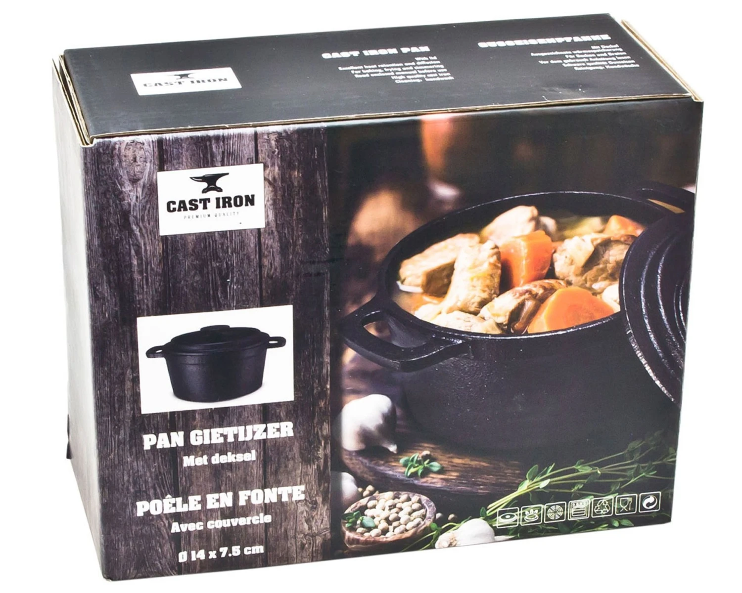 Cast Iron Braadpan ø14x7,5cm Gietijzer - Afbeelding 3