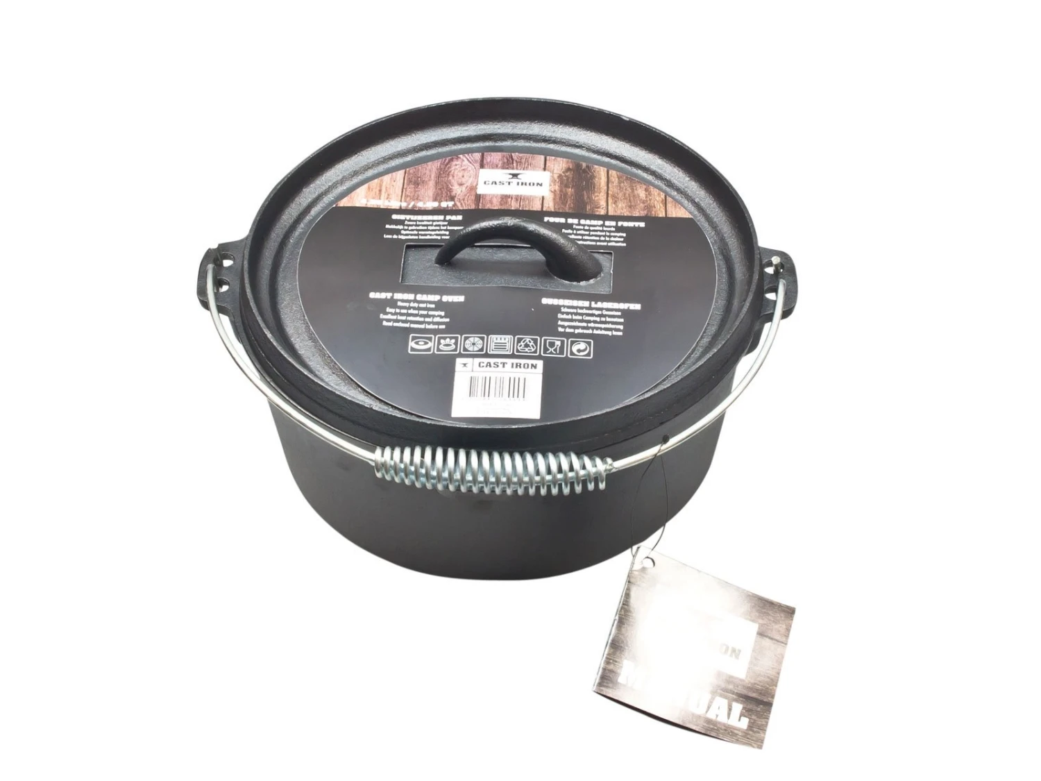 Cast Iron Pan M/deksel 25x11cm Gietijzer 4 Liter